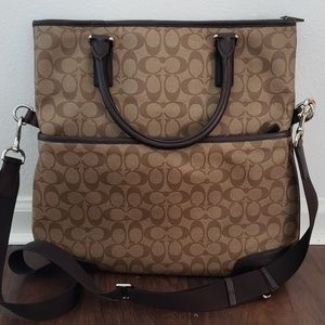 Coach Heritage Signature Foldover Tote